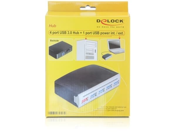Delock 4 port USB 3.0 Hub - Hubb - 4 x SuperSpeed USB 3.0 - skrivbordsmodell