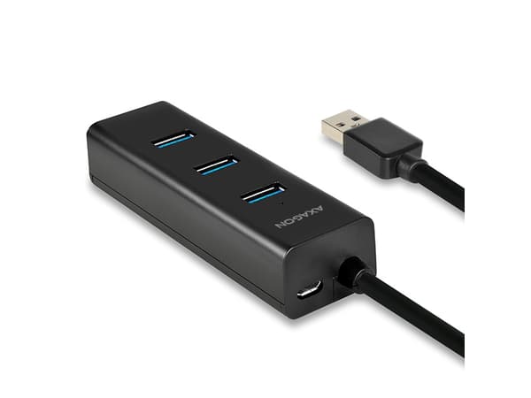 Axagon HUE-S2B, USB 3.2 Gen 1 (3.1 Gen 1) Type-A, USB 3.2 Gen 1 (3.1 Gen 1) Type-A, 5000 Mbit/s, Svart, Plast, 0,3 m