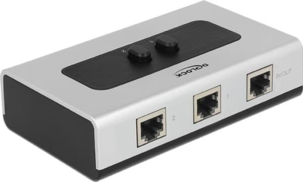 DeLOCK 87673, RJ-45, 1000 Mbit/s, Musta, Harmaa, Muovi, 68 mm, 112 mm