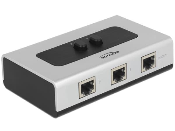 DeLOCK 87673, RJ-45, 1000 Mbit/s, Musta, Harmaa, Muovi, 68 mm, 112 mm