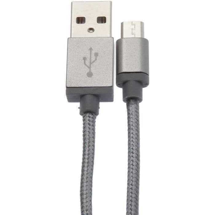 APM Micro USB-kabel 2A 1M Nylon - Grå Sideral
