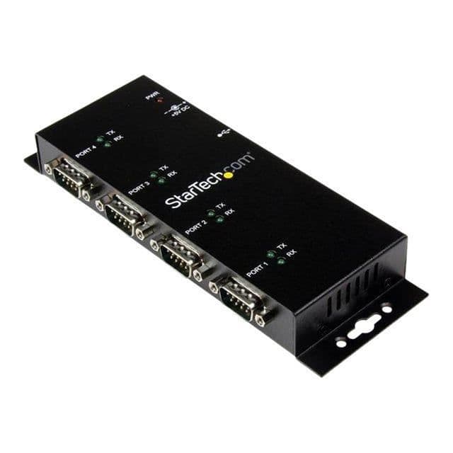STARTECH.COM Hubadapter USB til seriel DB9 RS232 4-porte - Installation på industriel DIN-skinne og væg - Seriel adapter - USB 2