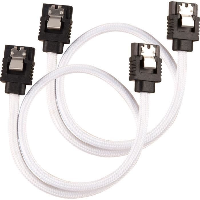 CORSAIR höljes Premium SATA 6 Gbps vit 30 cm rak kabel - (CC-8900249)