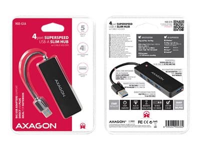 AXAGON HUE-G1A - Hubb - 4 x USB 3.2 Gen 1 - skrivbordsmodell