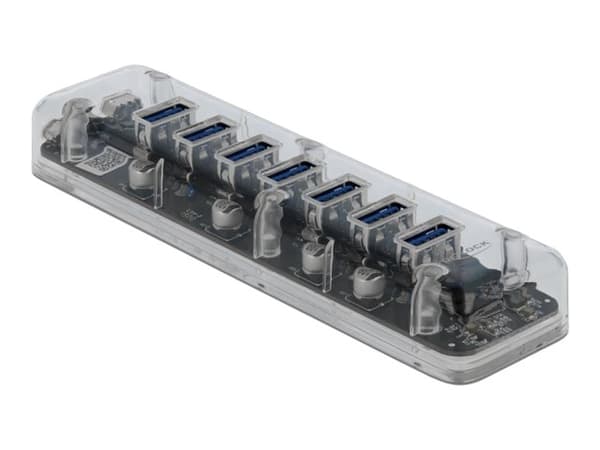 Delock External USB 3.0 Hub with 7 Ports - Hubb - 7 x SuperSpeed USB 3.0 - skrivbordsmodell