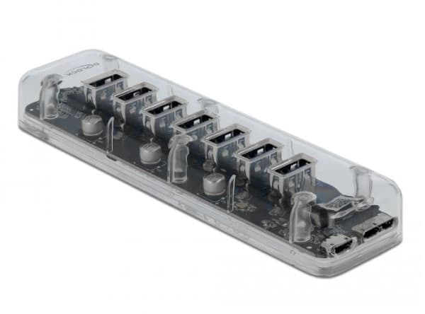 Delock External USB 3.0 Hub with 7 Ports - Hubb - 7 x SuperSpeed USB 3.0 - skrivbordsmodell