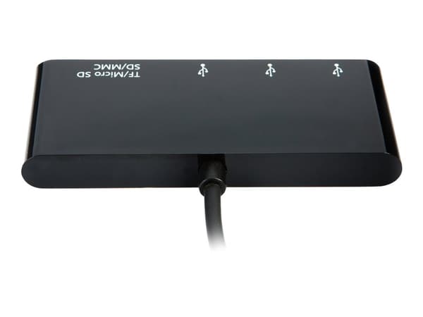 V7 USB-C male to 5-in-1 Hub female - Hubb - 3 x SuperSpeed USB 3.0 - skrivbordsmodell