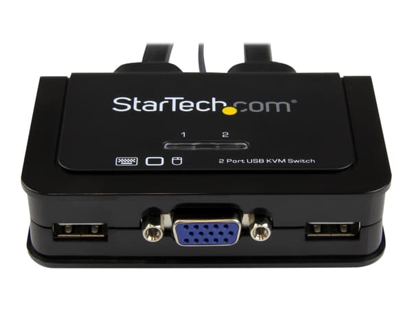 StarTech.com VGA 2 portar USB-kabel med KVM-switch - USB-driven med fjärrswitch - Omkopplare för tangentbord/video/mus - 2 x KVM port(s) - 1 lokal an