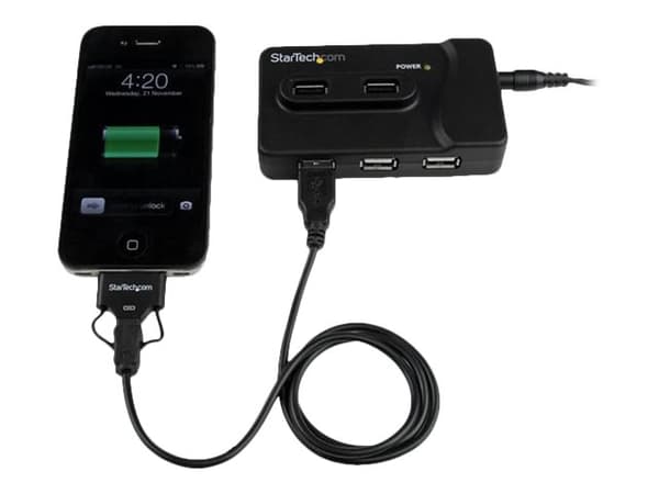 StarTech.com USB 3.0-/USB 2.0-kombohubb med 6 portar och 2A laddningsport – 2x USB 3.0 & 4x USB 2.0