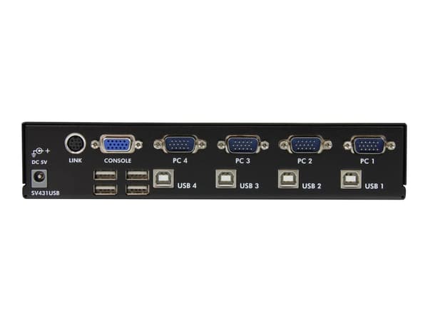 StarTech.com SV431USB, 1920 x 1440 pikseliä, Telineasennus, 1U, Musta