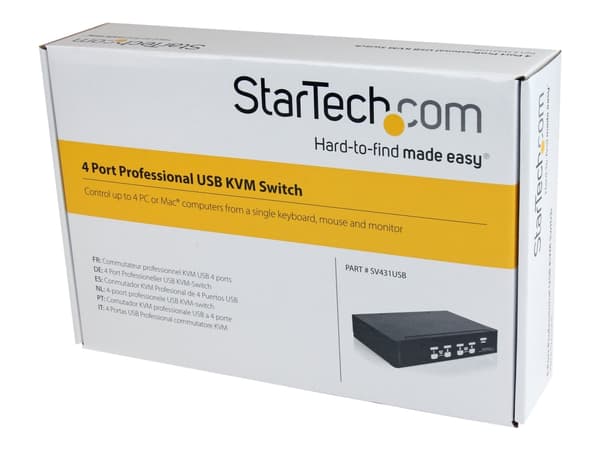 StarTech.com SV431USB, 1920 x 1440 pikseliä, Telineasennus, 1U, Musta