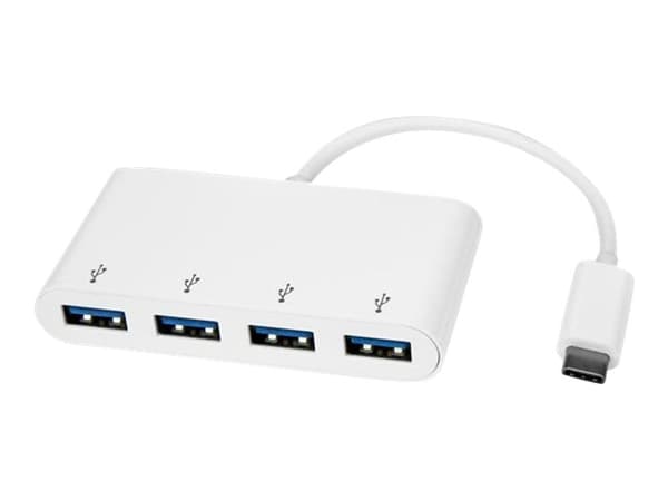 StarTech.com USB-C-hubb - USB 3.0 med 4 portar - USB-C till 4x USB-A - bussdriven - vit