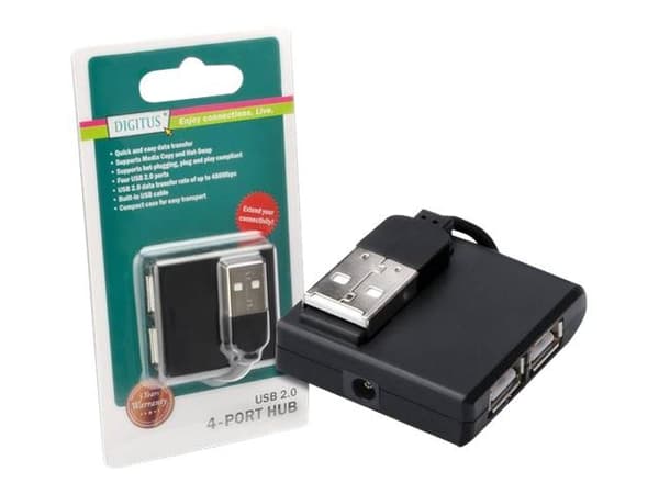 DIGITUS DA-70217 - Hubb - 4 x USB 2.0 - skrivbordsmodell