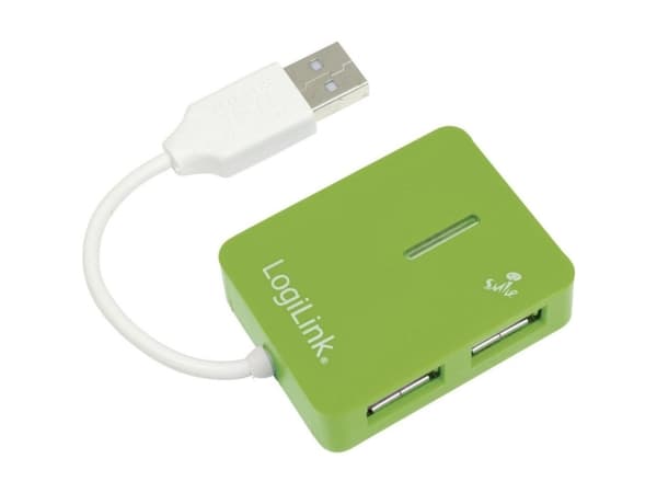 LogiLink USB 2.0 4-Port Hub, 480 Mbit/s, Grön, Windows 98SE/ME/200/XP/Vista/2003/7, 450 g