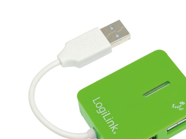 LogiLink USB 2.0 4-Port Hub, 480 Mbit/s, Grön, Windows 98SE/ME/200/XP/Vista/2003/7, 450 g