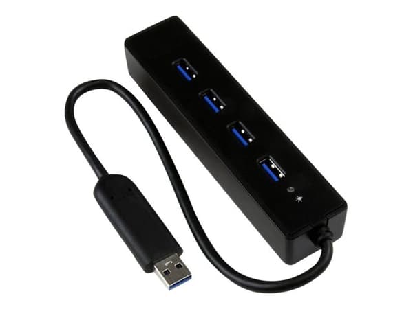 StarTech.com ST4300PBU3 gränssnittshubbar USB 3.2 Gen 1 (3.1 Gen 1) Type-A 5000 Mbit/s Svart