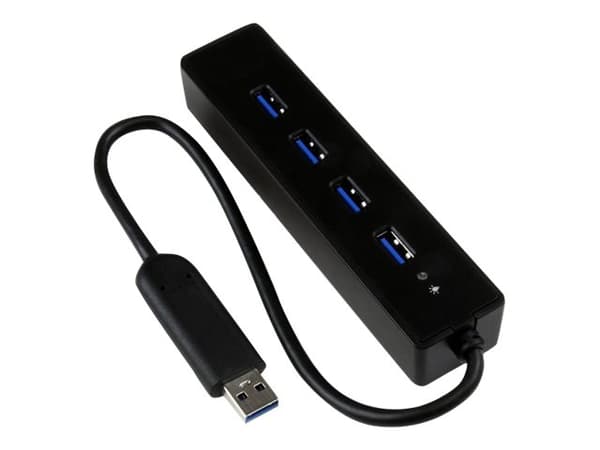 StarTech.com ST4300PBU3 gränssnittshubbar USB 3.2 Gen 1 (3.1 Gen 1) Type-A 5000 Mbit/s Svart