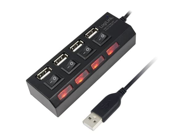 LogiLink USB 2.0 Hub 4-Port - Hub - 4 x USB 2.0 - stasjonær