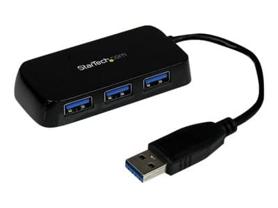 StarTech.com Bärbar SuperSpeed mini USB 3.0-hubb med 4 portar - Svart