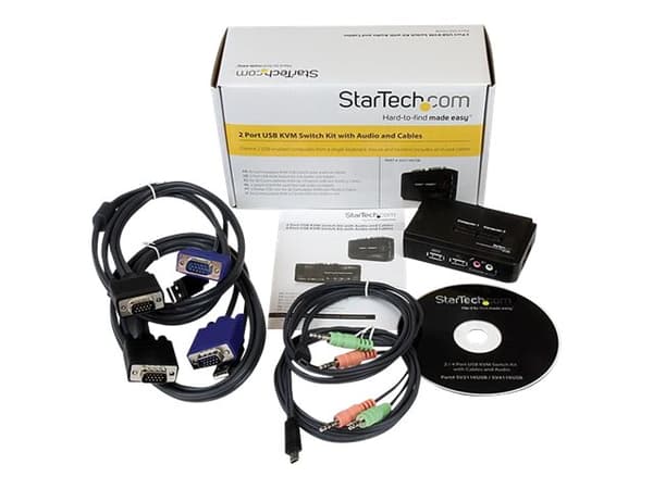 StarTech.com 2 Port USB VGA KVM Switch - Single VGA - Hot-key & Audio Support - 2048x1536 @60Hz KVM Switch - KVM Video Switch (SV211KUSB) - KVM / lyd