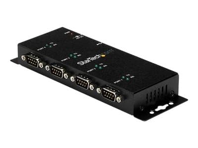 StarTech.com 4 Port USB to Serial RS232 Adapter - Wall Mount - Din Rail - COM Port Retention - FTDI USB to DB9 RS232 Hub (ICUSB2324I) - Seriell adapt