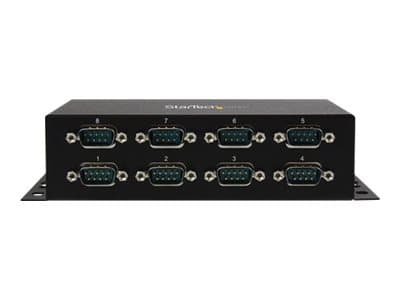 StarTech.com USB till DB9 RS232 seriell adapterhubb med 8 portar - Industriell DIN Rail och väggmonterbar - Seriell adapter - USB 2.0 - RS-232 x 8 -