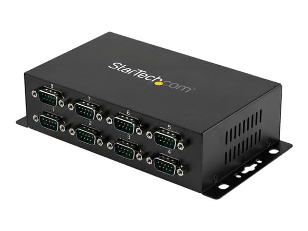 StarTech.com USB till DB9 RS232 seriell adapterhubb med 8 portar - Industriell DIN Rail och väggmonterbar - Seriell adapter - USB 2.0 - RS-232 x 8 -