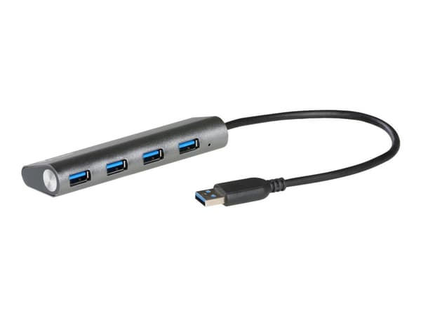 i-tec Metal U3HUB448 gränssnittshubbar USB 3.2 Gen 1 (3.1 Gen 1) Type-A 5000 Mbit/s Grå