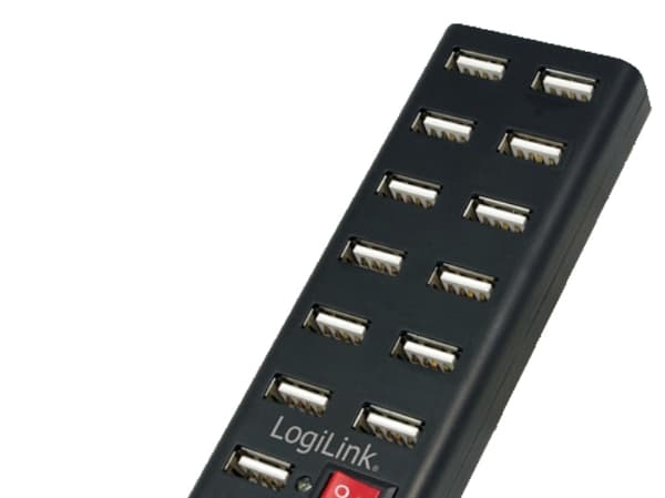 LogiLink USB 2.0 Hub 13-Port with On/Off Switch - Hubb - 13 x USB 2.0 - skrivbordsmodell