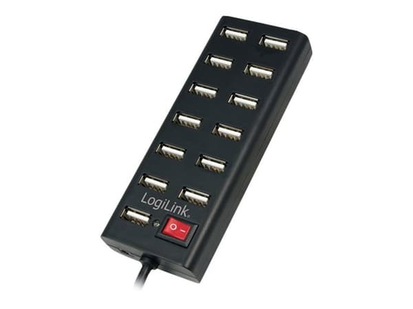 LogiLink USB 2.0 Hub 13-Port with On/Off Switch - Hubb - 13 x USB 2.0 - skrivbordsmodell