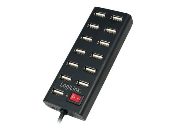 LogiLink USB 2.0 Hub 13-Port with On/Off Switch - Hubb - 13 x USB 2.0 - skrivbordsmodell