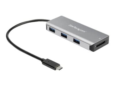 StarTech.com USB C-hubb med 3 portar på 10 Gbps och SD-kortläsare - 3x USB-A och 1x SD-kortplats - Portabel USB 3.1/3.2 Gen. 2 Type C-adapterhubb - H