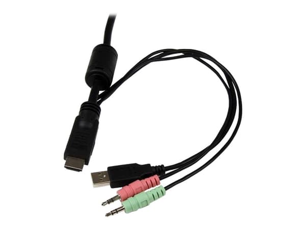 StarTech.com 2 Port USB HDMI Cable KVM Switch with Audio and Remote Switch - USB Powered KVM with HDMI - Dual Port HDMI KVM Switch (SV211HDUA) - KVM