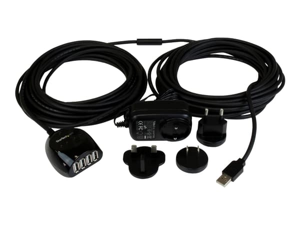 StarTech.com 15 m aktiv USB 2.0-kabel med hubb med 4 portar - Hubb - 4 x USB 2.0 - skrivbordsmodell - för P/N: SVA5H2NEUA
