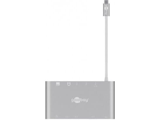 Goobay 62113, USB 3.2 Gen 1 (3.1 Gen 1) Type-C, DisplayPort,HDMI,RJ-45,USB 3.2 Gen 1 (3.1 Gen 1) Type-A,VGA, MicroSD (TransFlash),MicroSDHC,MicroSDXC