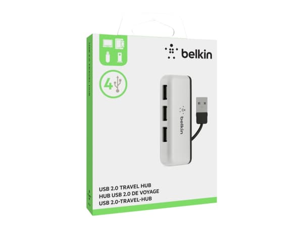 Belkin Travel - Hubb - 4 x USB 2.0 - skrivbordsmodell