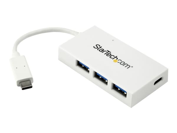 StarTech.com USB-C-hubb med 4 portar - USB-C till 1x USB-C och 3x USB-A - USB 3.0-hubb - Vit