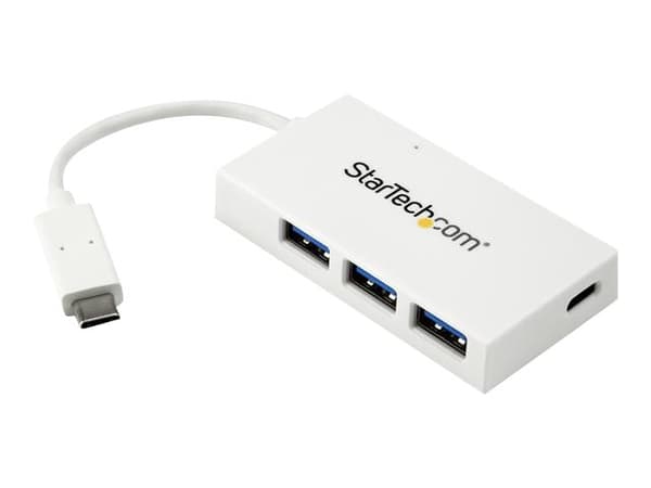 StarTech.com USB-C-hubb med 4 portar - USB-C till 1x USB-C och 3x USB-A - USB 3.0-hubb - Vit