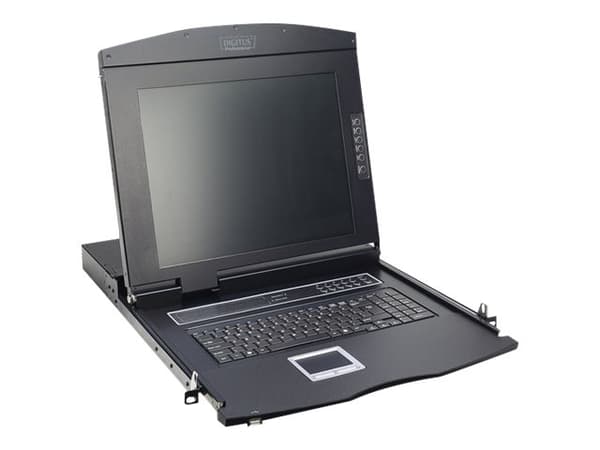 Digitus Professional DS-72210-2GE - KVM-konsoll med KVM-svitsj - 8 porter - Tysk - 17" - rackversjon - 1280 x 1024 @ 60 Hz - 1000:1 - sortering, RAL