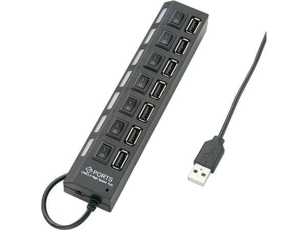 Renkforce RF-4847589, USB 2.0, USB 2.0, 480 Mbit/s, Svart, Status, 0,53 m
