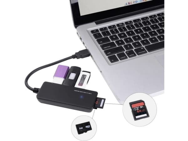 Conrad RF-4027443, MMC, MicroSD (TransFlash), RS-MMC, SD, SDHC, SDXC, Sort, USB 3.2 Gen 1 (3.1 Gen 1), 100 mm, 16 mm, 42 mm