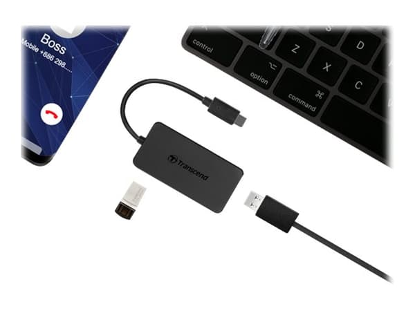 Transcend HUB2C - Hubb - 4 x USB 3.1 Gen 1 - skrivbordsmodell