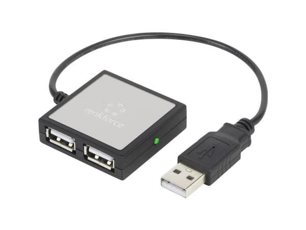 Renkforce 4 Port USB 2.0-Hub Silber (RF-4840290)