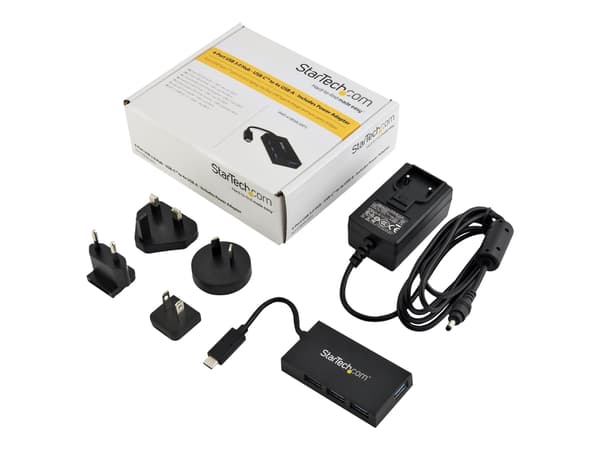 StarTech.com 4-ports USB C-hubb - USB Type-C-hubb med 4x USB-A-portar (USB 3.0/3.1 Gen 1 SuperSpeed 5 Gbps) - USB-buss eller strömförsörjning - porta