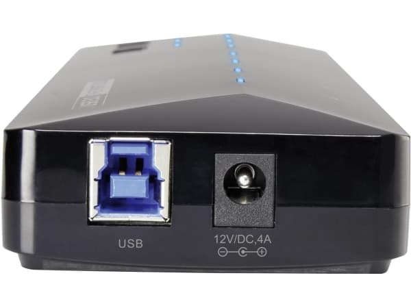 Renkforce RF-3806034, USB 3.2 Gen 1 (3.1 Gen 1) Type-B, USB 3.2 Gen 1 (3.1 Gen 1) Type-A, 5000 Mbit/s, Musta, AC, 12 V