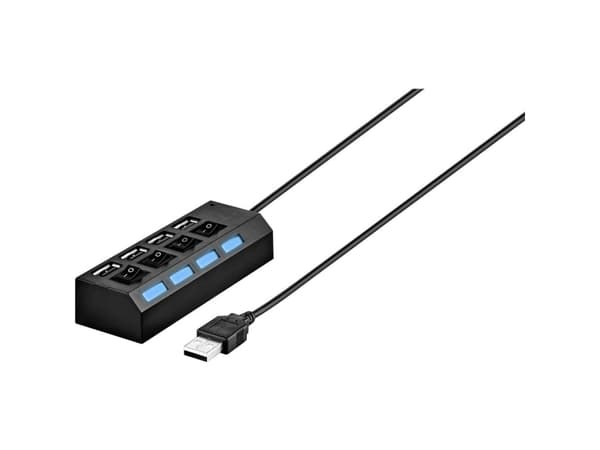Renkforce RF-3374940, USB 2.0, USB 2.0, 480 Mbit/s, Svart, Status, 0,44 m