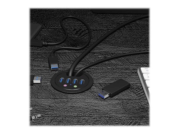 ICY BOX IB-HUB1403A - Hubb - 4 x SuperSpeed USB 3.0 - försänkt montering möjlig
