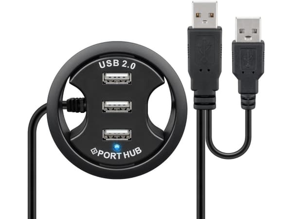 Goobay 93893, USB 2.0, USB 2.0, 480 Mbit/s, Svart, 1,5 m, RoHS