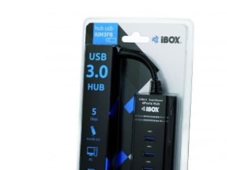 iBOX IUH3FB - Hubb - 4 x SuperSpeed USB 3.0 - skrivbordsmodell