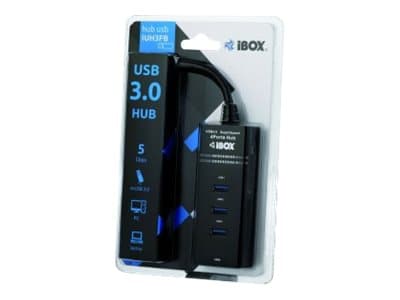 iBOX IUH3FB - Hubb - 4 x SuperSpeed USB 3.0 - skrivbordsmodell
